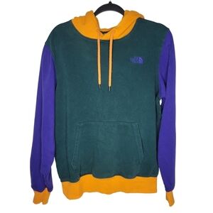The North Face Men's Color Block Pullover Hoodie Green Blue Orange Size Small
